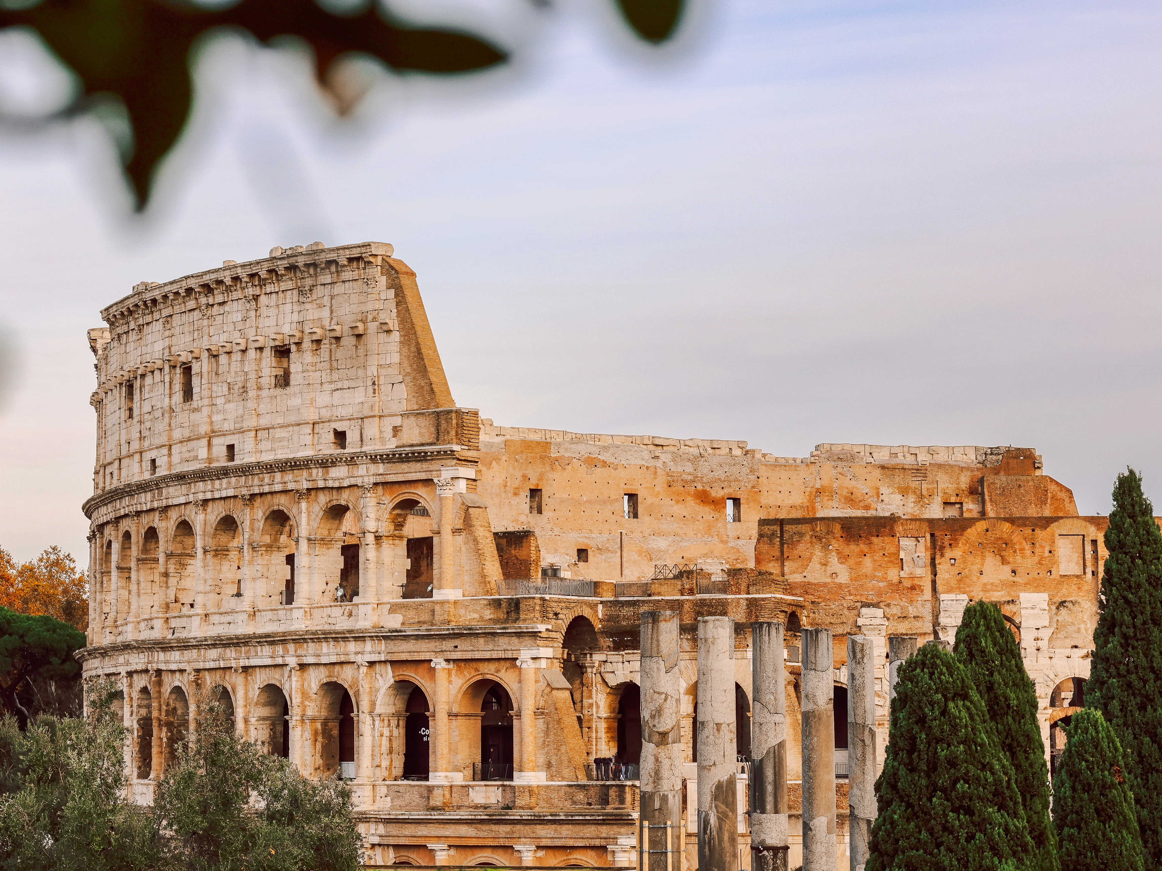 The Colosseum in Rome, an ancient Roman amphitheatre and one of Italy’s most famous historical landmarks.
