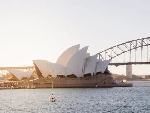 Sydney Harbour featuring the Sydney Opera House and Harbour Bridge, one of the world’s most iconic harbour cities.